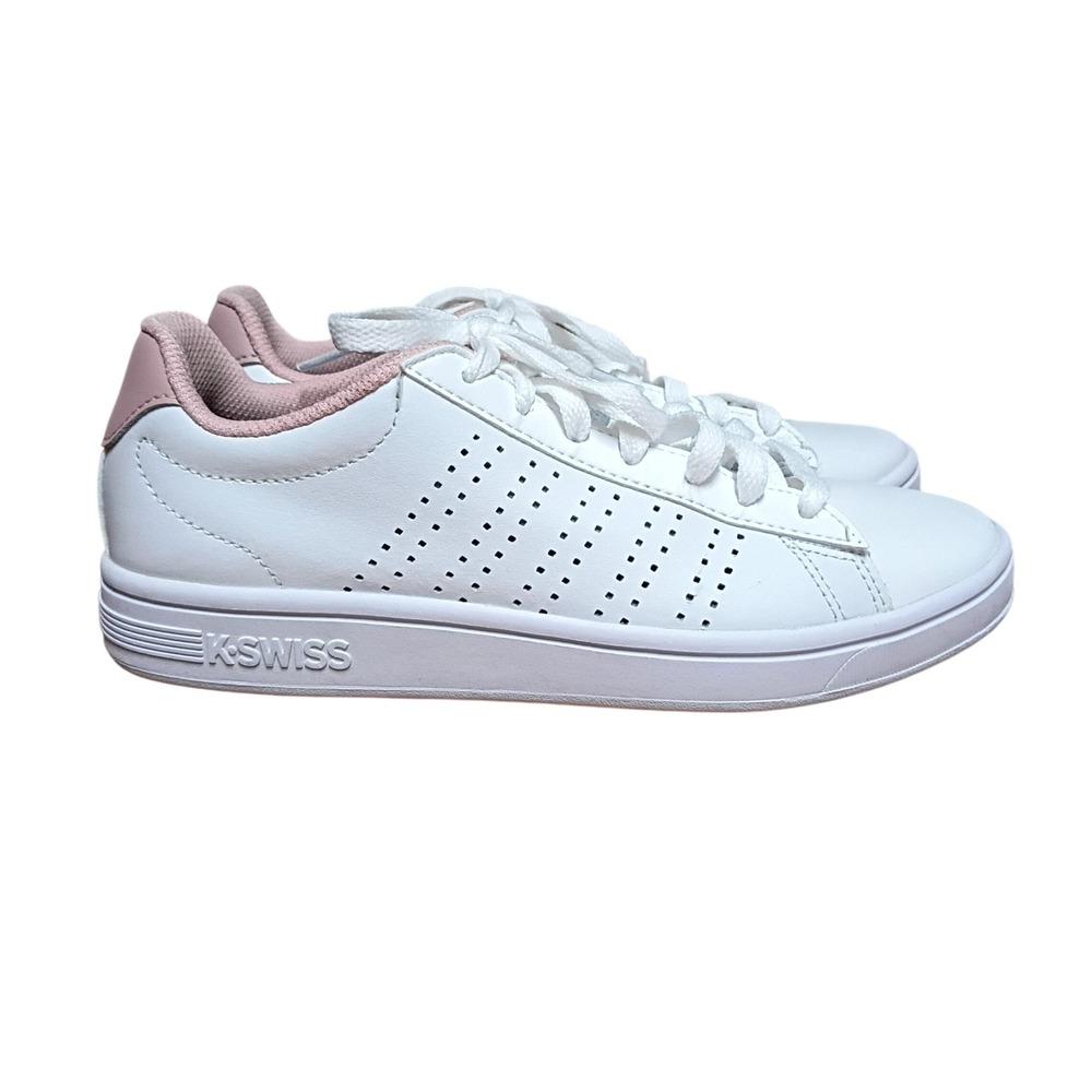 K-Swiss Women's Court Style Low Top Sneakers White Mauve Pink Size 7